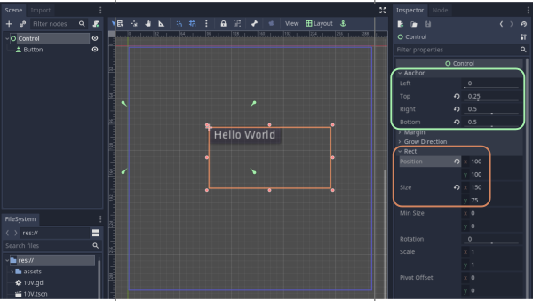 Godot Anchors